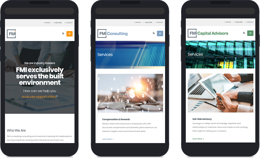 FMI brands mobile websites